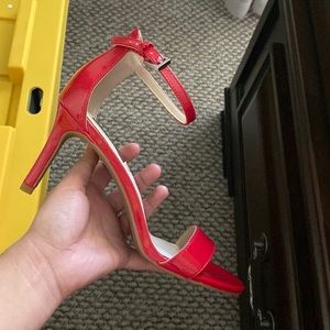 Red ankle strapped heels ✨
